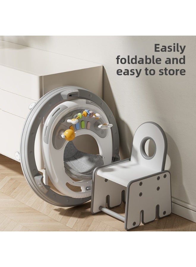 ORiTi عربة أطفال، عربة دفع، عربة أطفال متعددة الوظائف مضادة للتقلب، يمكن للأطفال الذكور والإناث الجلوس والدفع والتعلم والقيادة وبدء السيارة - رمادي - Image 3