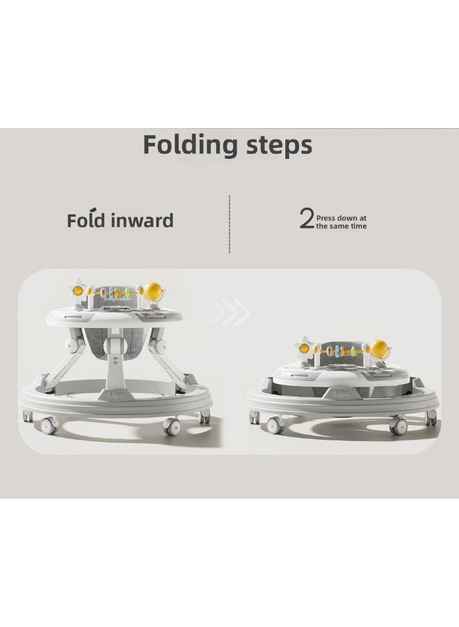 ORiTi عربة أطفال، عربة دفع، عربة أطفال متعددة الوظائف مضادة للتقلب، يمكن للأطفال الذكور والإناث الجلوس والدفع والتعلم والقيادة وبدء السيارة - رمادي - Image 5