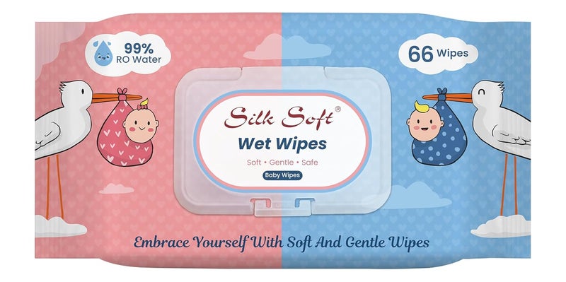 Silk Soft Multipurpose Wet Wipes – 264 Wipes (66 x 4 Packs) | Gentle, Alcohol-Free & Hypoallergenic | Effective Cleaning for Hands, Face & Surfaces - Image 2