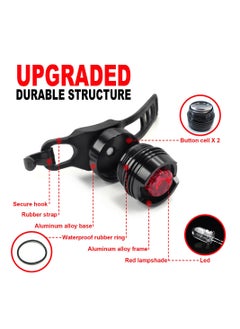 Excefore LED Bike Tail Light, 4Pcs Red LED Bicycle Tail Light, Mini Back Safety Bike Lights for Skateboard Kids Scooter MTB Rack, IPX4 Waterproof Taillight, Night Riding Mountain Road Bike Taillight  - Image 3