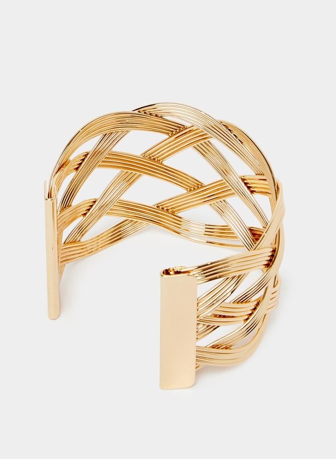 Styli Textured Wide Cuff Bangle  - Image 3