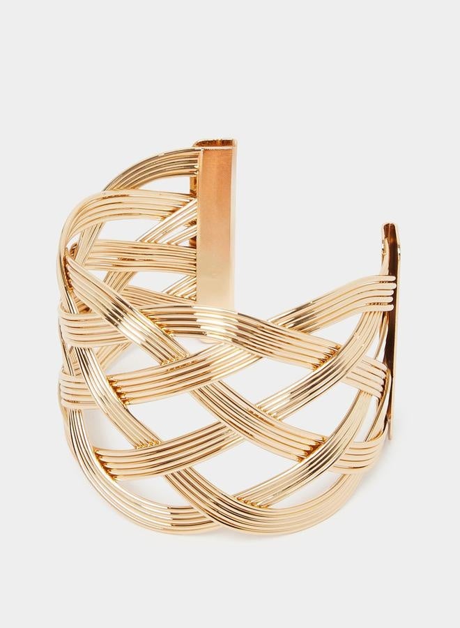 Styli Textured Wide Cuff Bangle  - Image 2