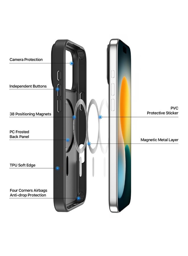 DUX DUCIS Yind Series Cover for the iPhone 17 Pro mobile phone a slim, TPU Hybrid PC cover MagSafe made of TPU, polycarbonate silicone - Black - Image 4