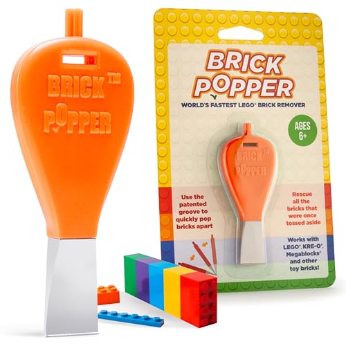 Brick Popper Separator Tool Worlds Fastest Brick Remover for Kids and Adults Gifts for Ages 6 Year Old and up Tools Stocking Stuffer Orange - Image 1