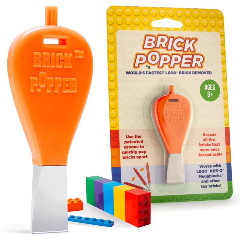 Brick Popper Separator Tool Worlds Fastest Brick Remover for Kids and Adults Gifts for Ages 6 Year Old and up Tools Stocking Stuffer Orange - Image 2