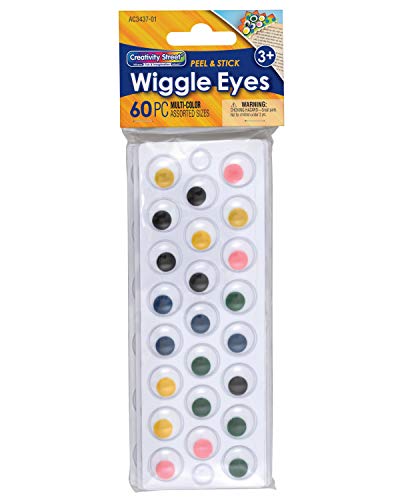 Creativity Street Peel Stick Wiggle Eyes Assorted Sizes Painted 60Piece 343807 - Image 1