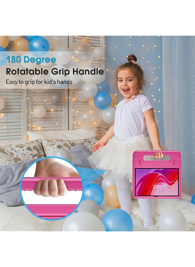 Procases Kids Case For Lenovo Tab M11 2024 Tb330Fu Shockproof Lightweight Kids Friendly Case With Convertible Handle Stand For Girls Boys Children Toddler Baby -Magenta - Image 4