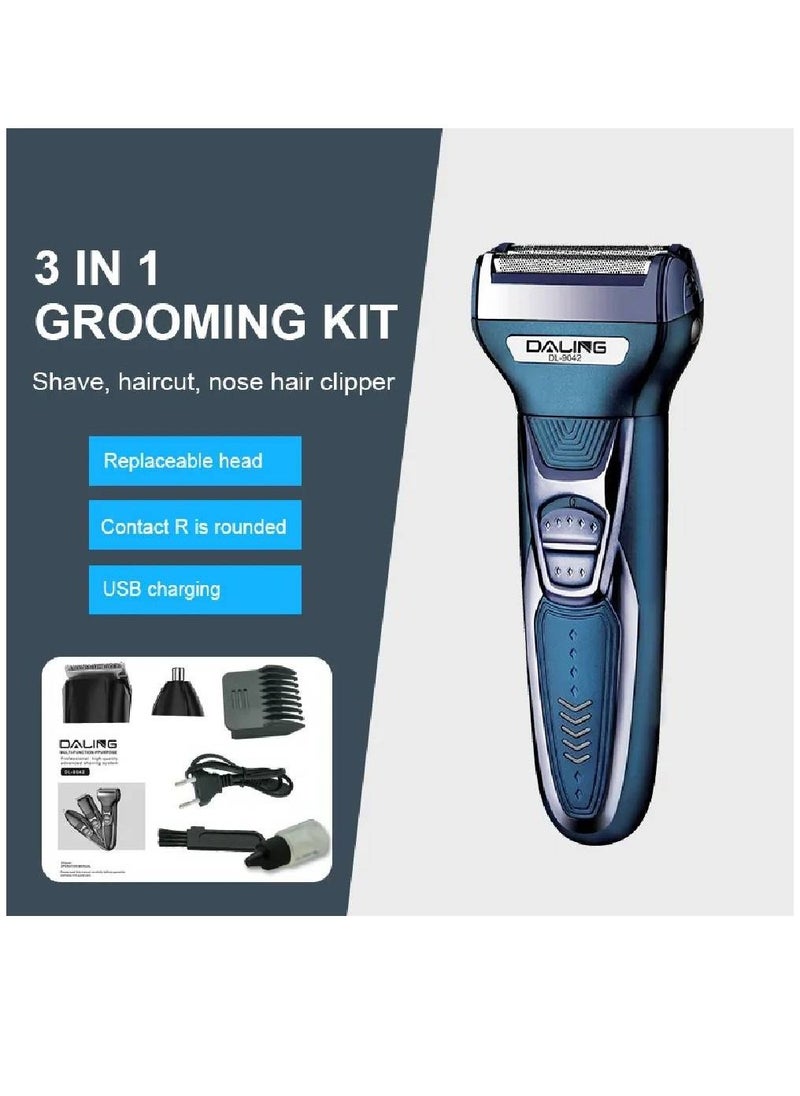 Multi-Function 3 in 1 Rechargeable Grooming Kit Blue 16×20cm