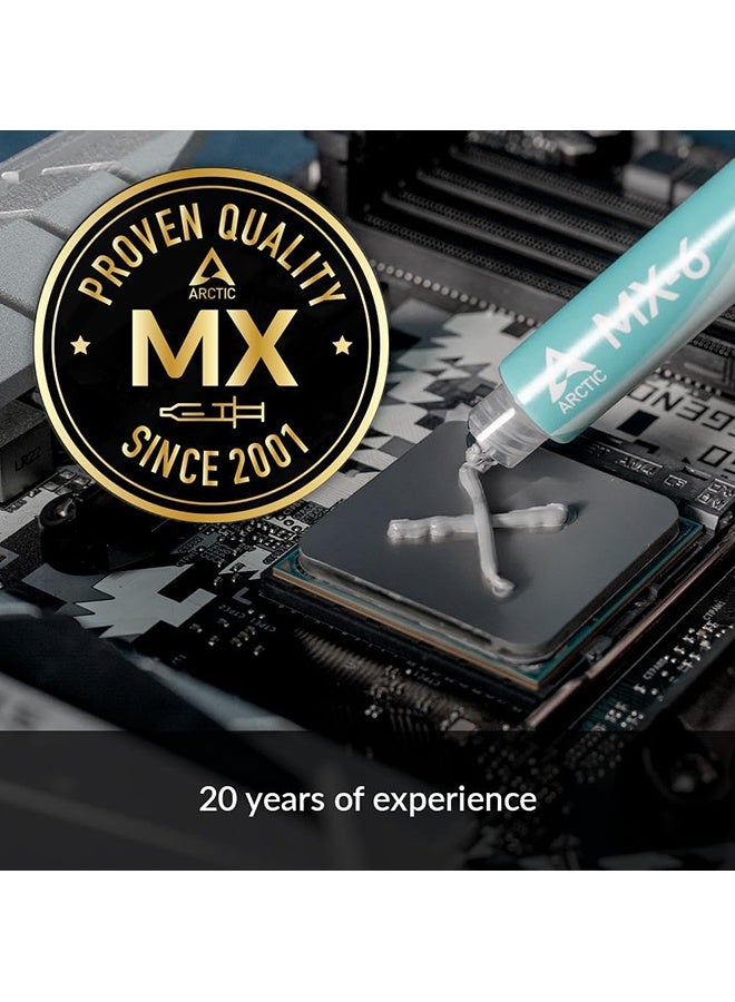 Arctic MX-6 (4g) Ultimate Performance Thermal Paste - Laptop Graphics Card Heat Dissipation Paste, Long Durability, Safe Application, Suitable For CPU, Gaming Consoles, Graphics Cards, Laptops - Non-Conductive - Image 4