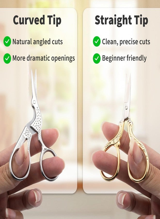 Piszvbej 2 PCS Sourdough Scissors, Bread Scoring Tool, Sharp Stainless Steel Scissors for Bread Art, Wheat and Épi Patterns, Sourdough Scoring Tool for Beginners and Artisan, Gold and Silver - Image 5