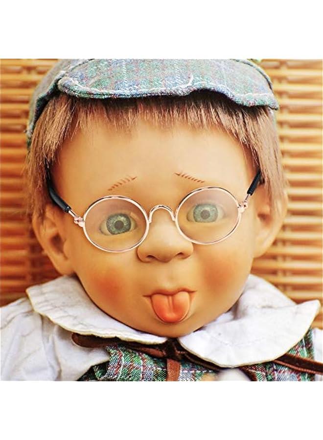Arabest 3 Pairs Doll Glasses - Metal Wire Rim Clear Lens Eyewear Fabric Dress Up Eyeglasses for 18 Inch and Other Dolls (3.14 Inch) - Image 4