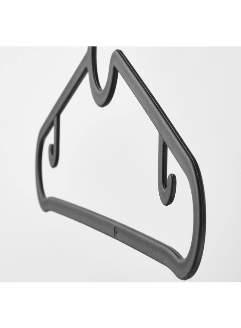 Festive Gallery Plastic Hangers, Black Plastic, Tubular Design, Space-Saving, Closet Organization, Lightweight Clothes Hangers, 39 Centimetres Pack of 20Pcs - Image 4