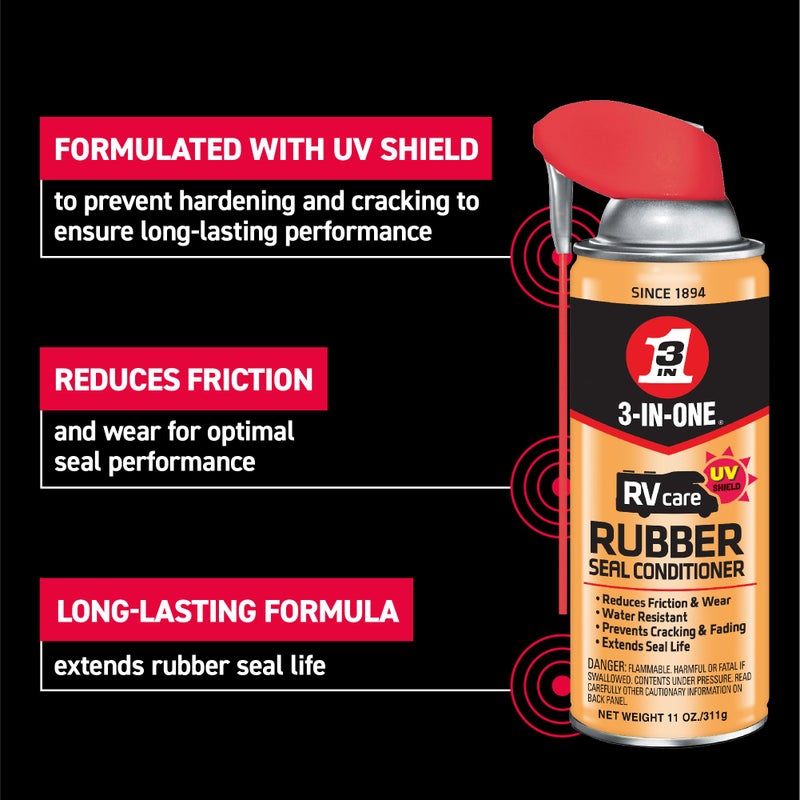 3 in one 3-IN-ONE RVcare Rubber Seal Conditioner with SMART STRAW SPRAYS 2 WAYS, 11 OZ - Image 2
