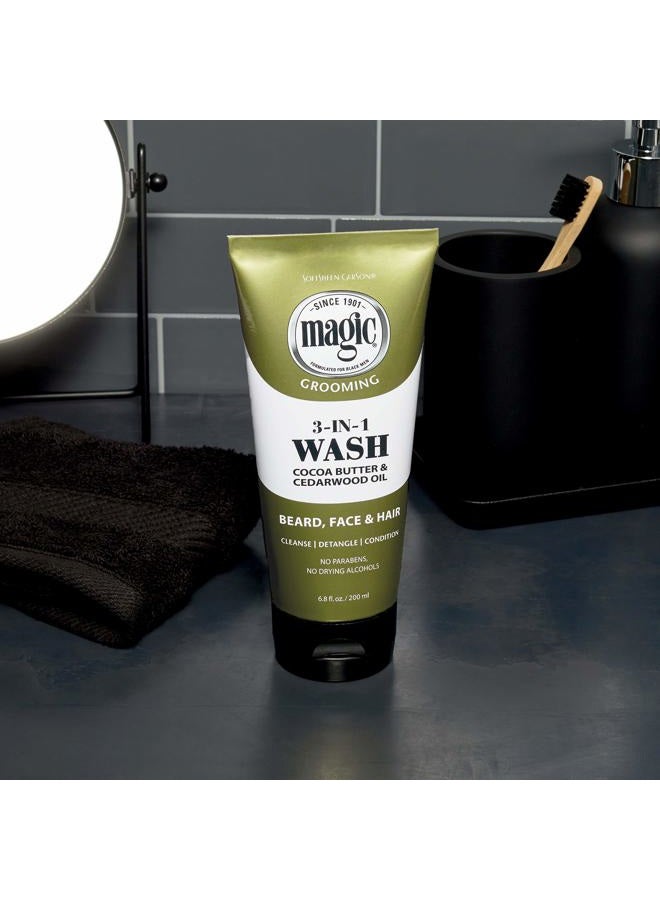 SoftSheen-Carson Magic Beard Wash 3 In 1 Cleanses and Conditions for Face, Beard and Hair, With Cocoa Butter and Shea Butter, 6.8 fluid ounces - Image 5