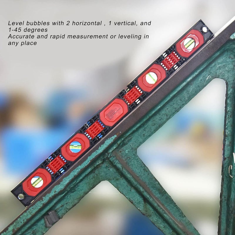 Professional Multi Angle Foldable Level Ruler with 4 Bubble Vials High Precision Measuring Tool for Woodworking Construction Home Renovation ABS Material Durable Lightweight - Image 2