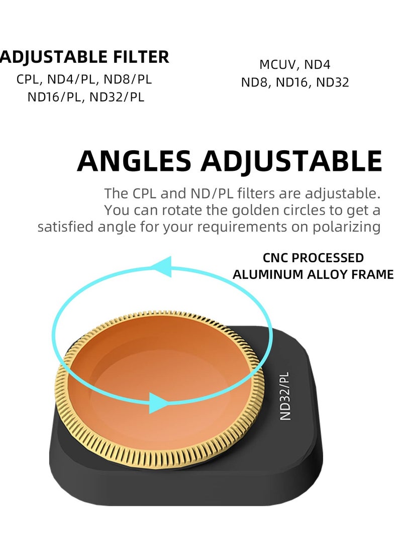 SOLARAE ND Lens Filter Set for DJI Mini 3 Pro Accessories 4 Piece Filter Set Multi-Coated Filter Camera Lens Drone Camera Lens Accessories (ND4, ND8, ND16, ND32) - Image 5