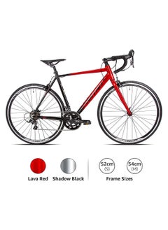 Spartan 700c Peloton Road Bike | 29 inch wheel size | 21 Speed Shimano gear| for adults| Shadow Black & Lava Red  - Image 2