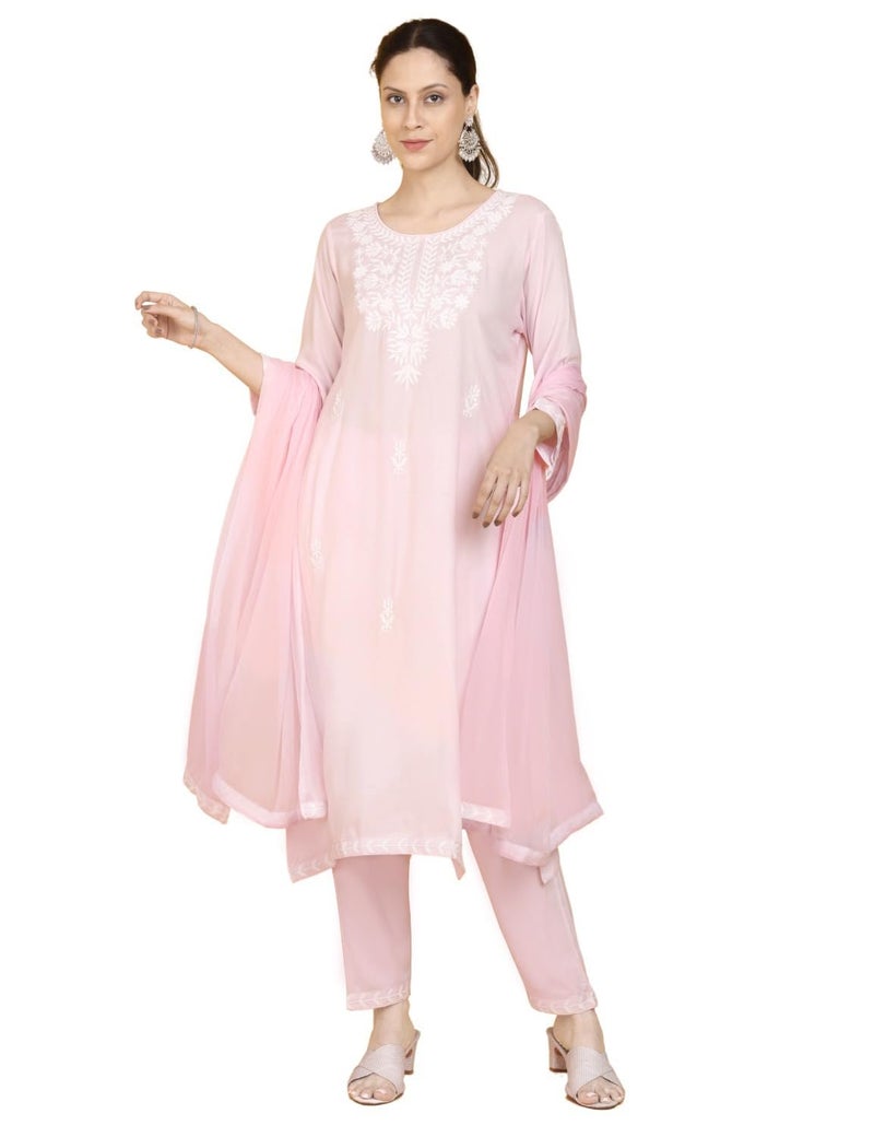 Kaari Rayon Straight 7525 Women's Kurtas & Kurtis (KAAASS25WSKD-70051_Gulhnar Pink - Image 3