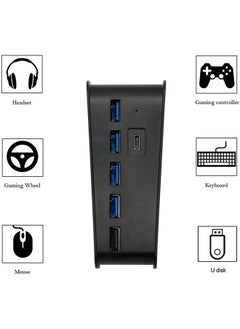 نيبمينينت محول موزع ب 5 منافذ USB 3.0 لجهاز بلايستيشن أسود  - Image 2