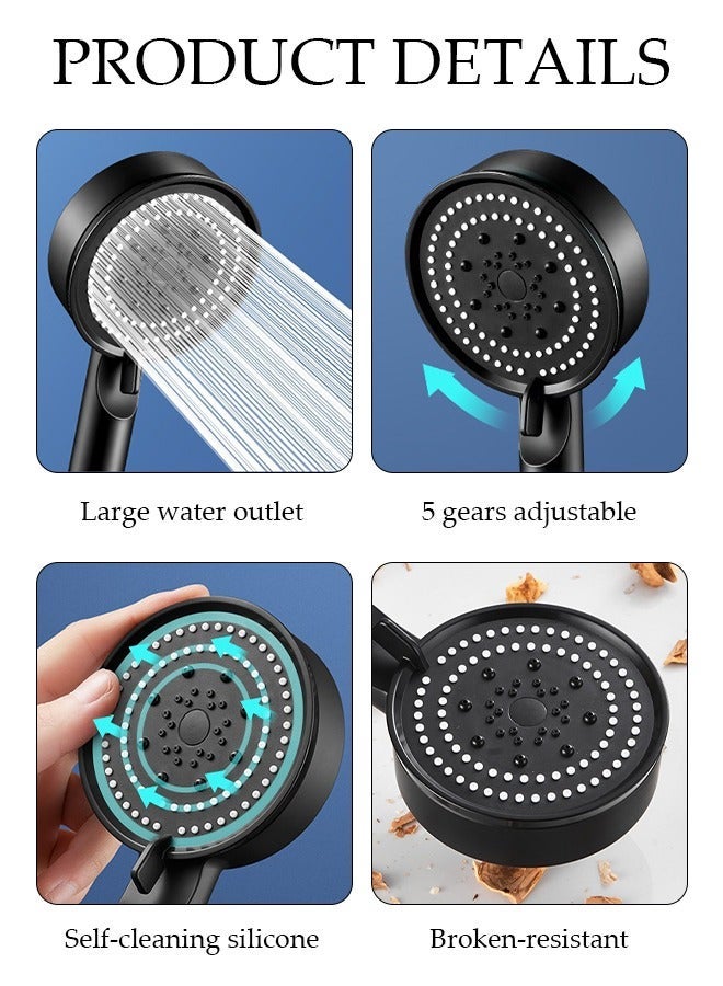DUNISO Filtered Shower Head with Handheld, High Pressure Water Flow and 5 Spray Modes Shower Head with Filter, Power Wash for Hard Water, Reduces Dry Itchy Skin - Image 3