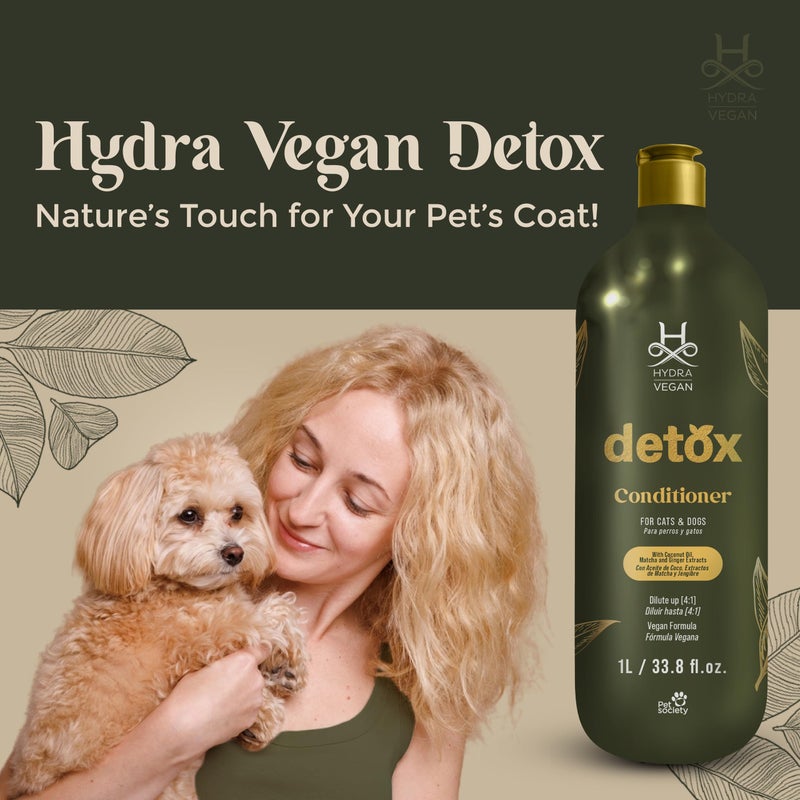 Hydra Vegan Detox Conditioner, 1L - Nourishing, Plant-Based Formula for Healthy and Hydrated Hair for Dog - Image 2