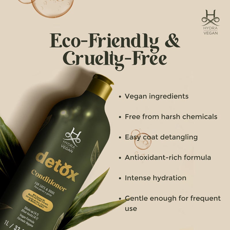 Hydra Vegan Detox Conditioner, 1L - Nourishing, Plant-Based Formula for Healthy and Hydrated Hair for Dog - Image 5