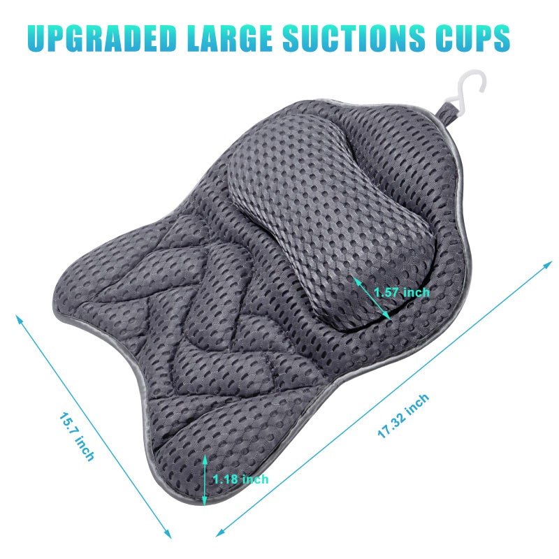 Fitheaven Bath Pillow, Tub Pillow for Bathtub with Strong Non-Slip Suction Cups and Comfortabl 3D AirMesh Bath Pillow for Women &Man - Image 4