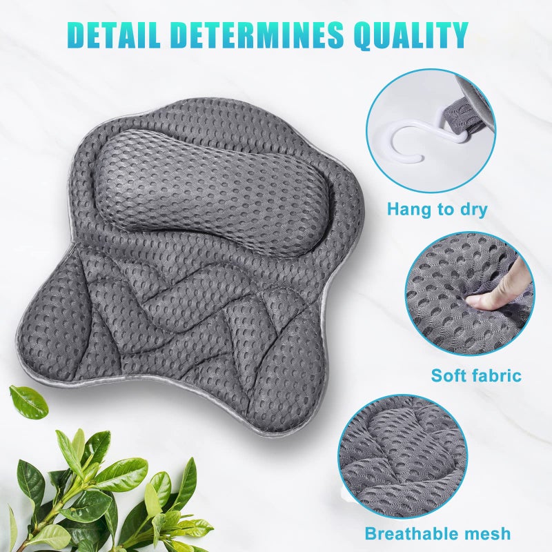 Fitheaven Bath Pillow, Tub Pillow for Bathtub with Strong Non-Slip Suction Cups and Comfortabl 3D AirMesh Bath Pillow for Women &Man - Image 5