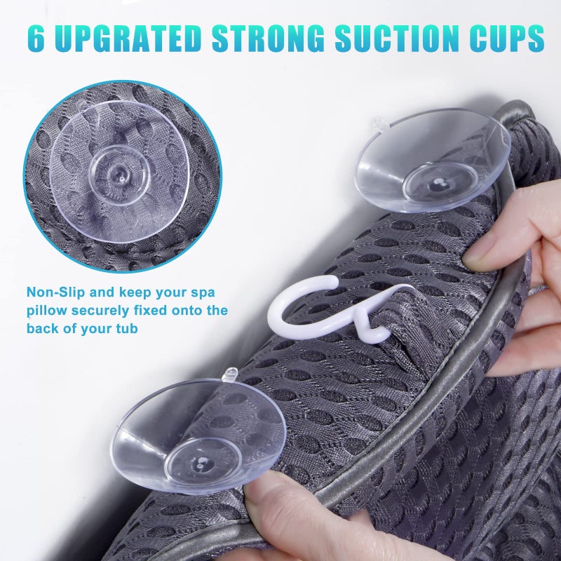 Fitheaven Bath Pillow, Tub Pillow for Bathtub with Strong Non-Slip Suction Cups and Comfortabl 3D AirMesh Bath Pillow for Women &Man - Image 2