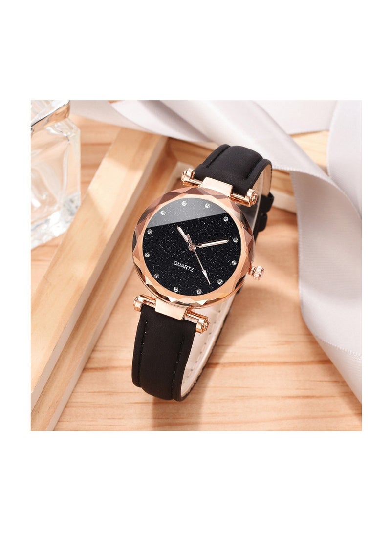 Ladies Watch Beautiful Stylish Rhinestone Decor Bracelet Round Pointer Quartz Watch, Women Watch Charming elegant gift for Women - Image 3