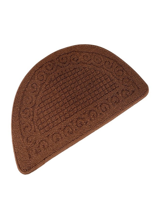 Echaprey Half Round Non-Slip Kitchen Bathroom Toilet Doormat Floor Rug Mat Keeps Your Floors Clean Home Decor (Small, Coffee) - Image 1