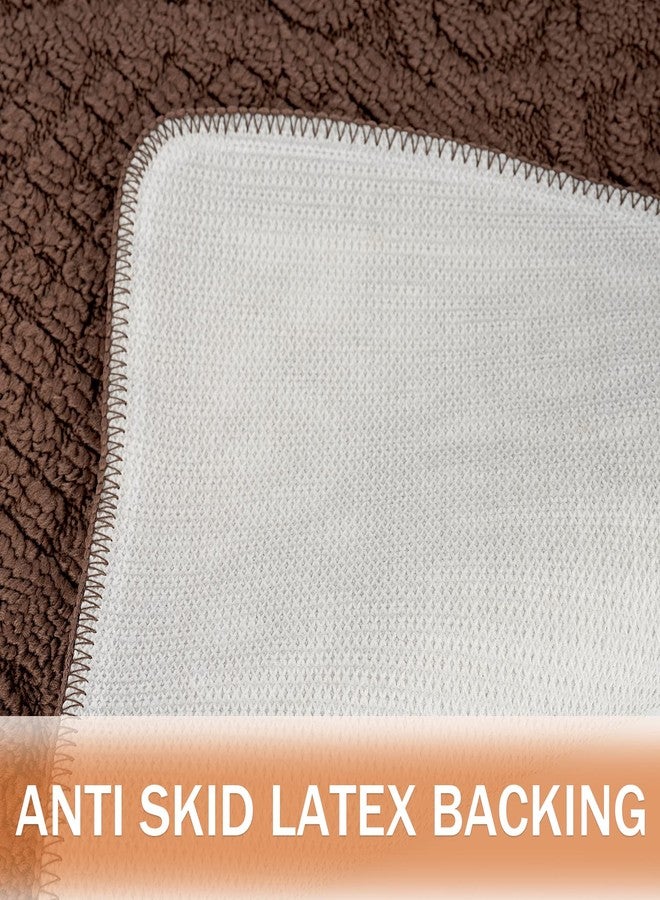 Echaprey Half Round Non-Slip Kitchen Bathroom Toilet Doormat Floor Rug Mat Keeps Your Floors Clean Home Decor (Small, Coffee) - Image 5