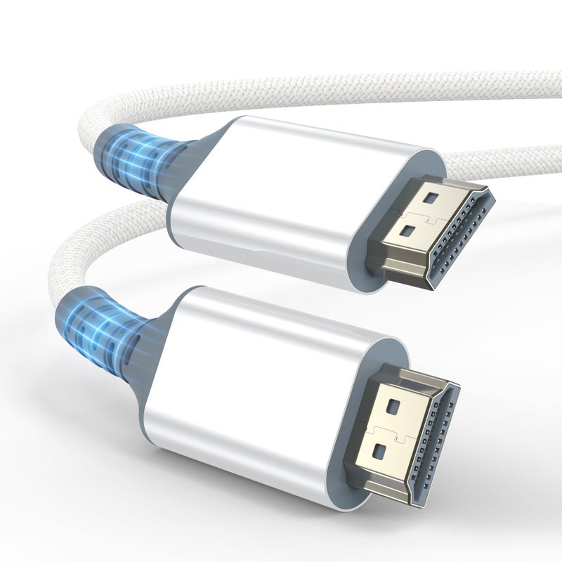 كابل HDMI 2.1 بدقة 8K@60Hz و4K@240Hz - أبيض ثلجي - Image 4