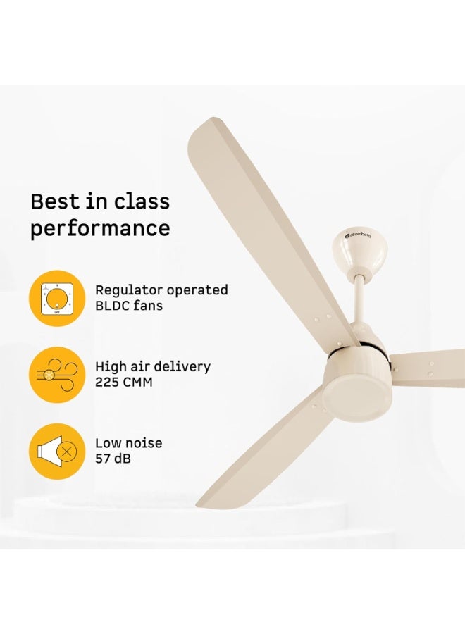 atomberg Renesa Prime 1200mm BLDC Ceiling Fan | Compatible with Step Regulator | BEE 5 star | High Air Delivery | Low Noise | Sleek Design | Power Saving | 3 Year Warranty |Seasand Ivory - Image 2