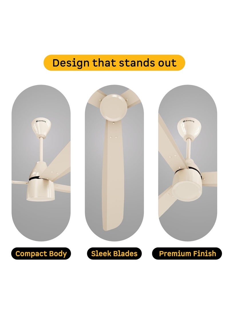 atomberg Renesa Prime 1200mm BLDC Ceiling Fan | Compatible with Step Regulator | BEE 5 star | High Air Delivery | Low Noise | Sleek Design | Power Saving | 3 Year Warranty |Seasand Ivory - Image 3