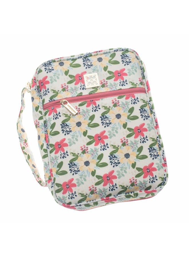 Mary Square Amelia Floral Bible Cover Case 8 x 10.5 with Handle - Image 1