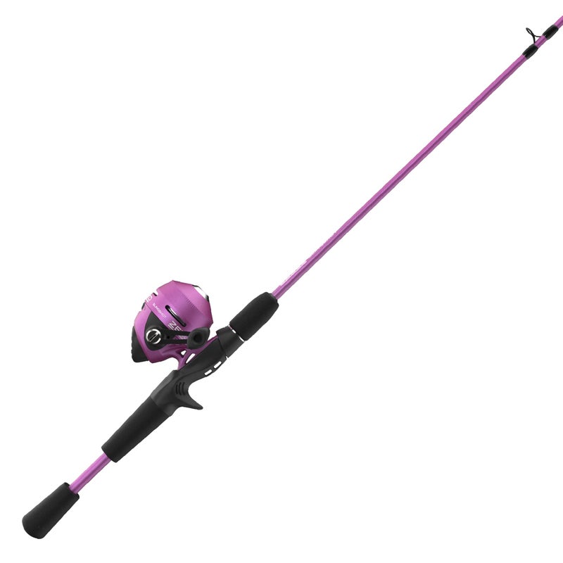 Zebco Slingshot Spincast Reel and Fishing Rod Combo, 5-Foot 6-Inch 2-Piece Fishing Pole, Size 30 Reel, Right-Hand Retrieve, Pre-Spooled with 10-Pound Zebco Line, Purple - Image 1