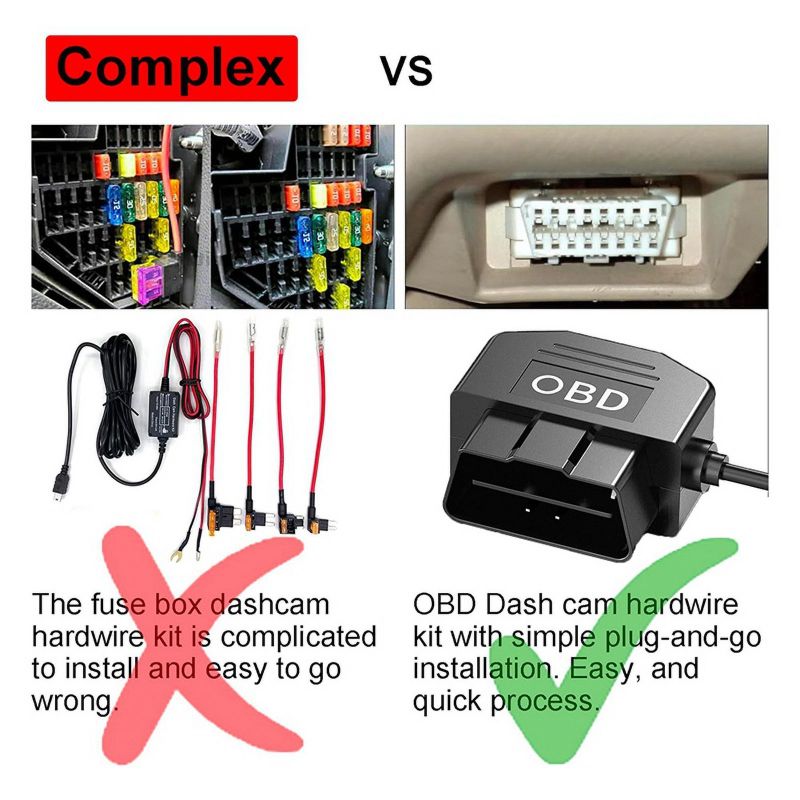 Dash Cam OBD Hardwire Kit: 12-24V To 5V, Black Plastic, Clean And Space Saving, USB Type C - Low Voltage Protection, 24-hour Parking Mode Switch for Car Dash Cams, GPS, Radar Devices - Image 4