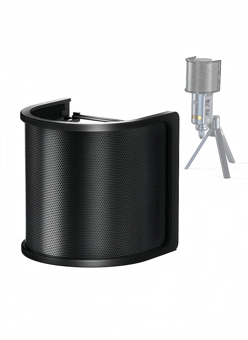 Peachjoy Microphone Pop Filter, Mic Pop Screen with Metal Mesh, Handheld Mic Windscreen Cover Pop Shield, Noise Shield Microphone Accessories for Podcasts Recording Vlogging Streaming  - Image 1