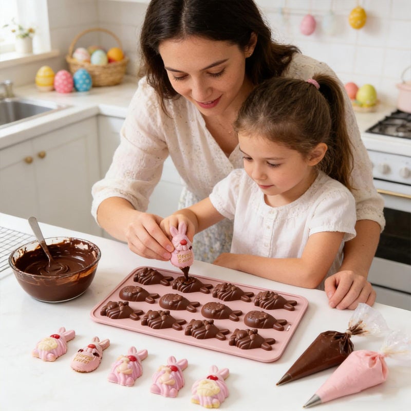 Gray Silicone Chocolate Molds Easy Release Non Stick Reusable Baking Decorating - Image 4