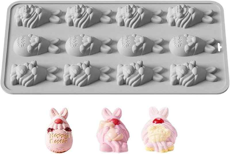 Gray Silicone Chocolate Molds Easy Release Non Stick Reusable Baking Decorating - Image 1
