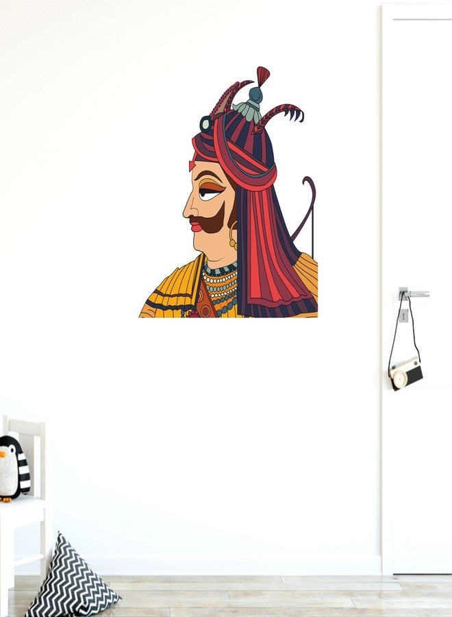 Sticker Yard Maharana Pratap Vinyl Wall Sticker for Living Room/Bedroom/Office and All Decorative Wall Stickers Size 55X55CM - Image 3