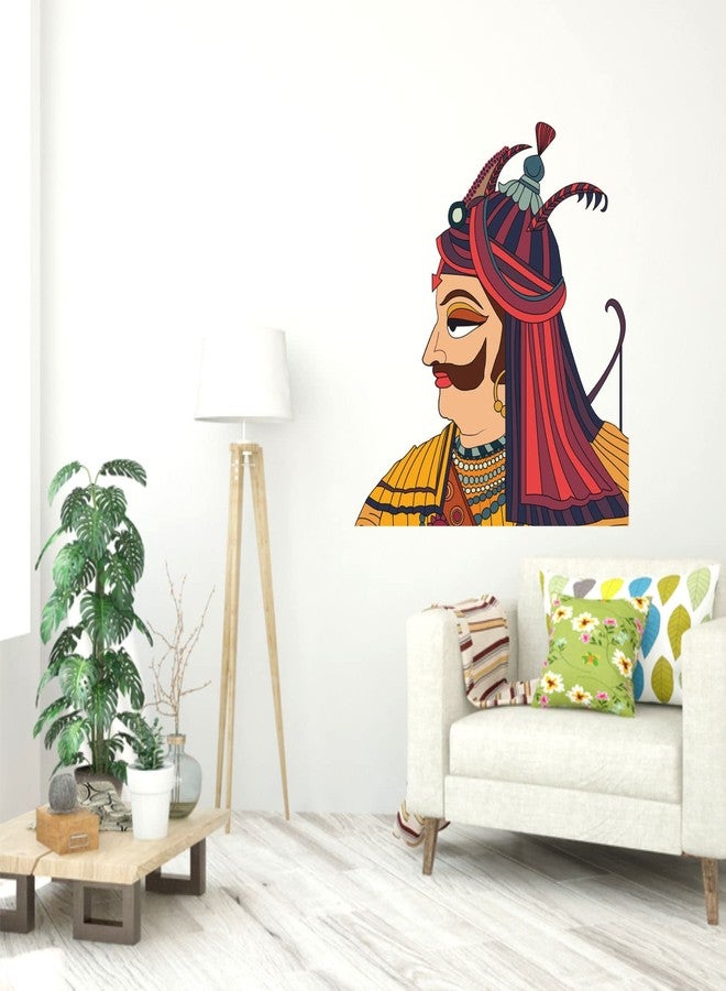 Sticker Yard Maharana Pratap Vinyl Wall Sticker for Living Room/Bedroom/Office and All Decorative Wall Stickers Size 55X55CM - Image 2