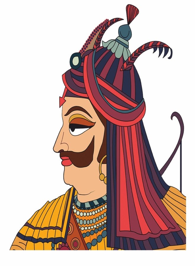 Sticker Yard Maharana Pratap Vinyl Wall Sticker for Living Room/Bedroom/Office and All Decorative Wall Stickers Size 55X55CM - Image 1