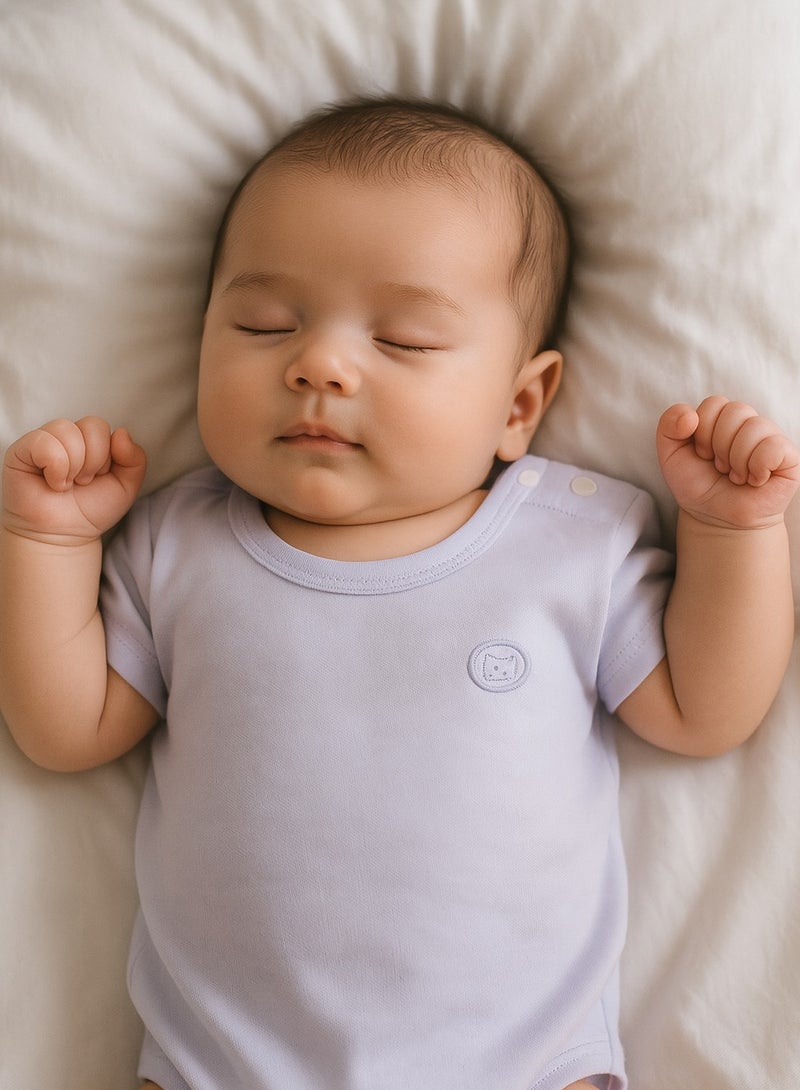 Baby Short Sleeve T-Shirt - Ultra-Light Lyocell Blend, Quick-Dry & Breathable, Round Neck - For 6–24 Month  - Image 1