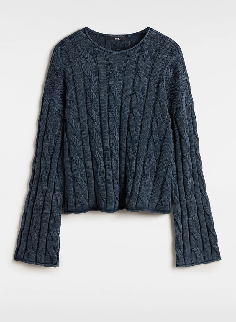 VANS Mila Cable Knitted Cropped T-Shirt