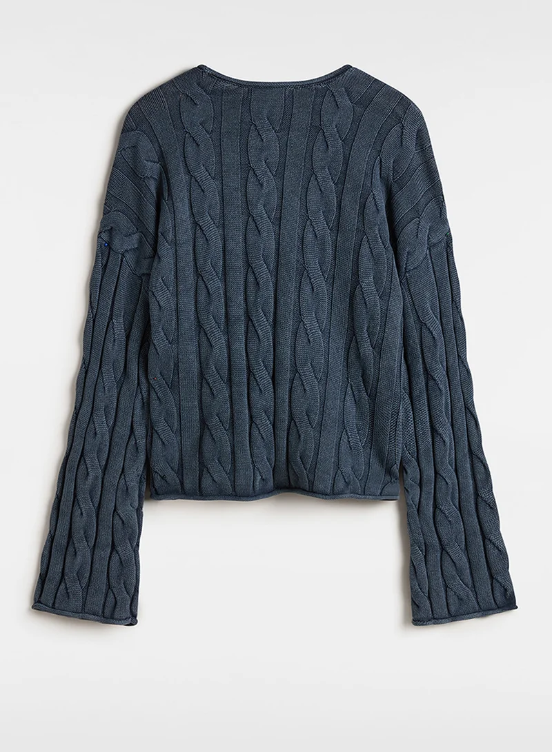 VANS Mila Cable Knitted Cropped T-Shirt