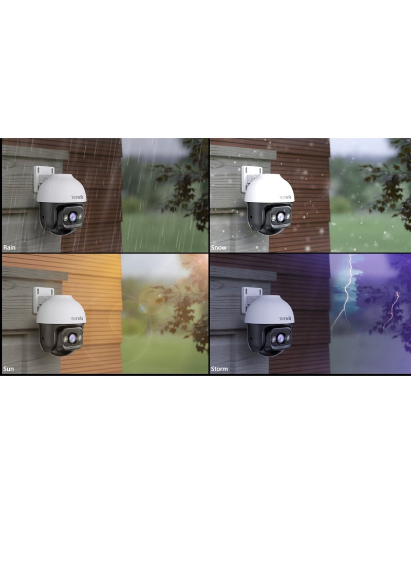Tenda - TENDA 360° Security Camera Outdoor with 30m Color Night Vision, PTZ CCTV WiFi Camera with 2-way Audio, AI Human Detection& Alarm, APP Control, IP66 Weatherproof, Works with Alexa (CH3 3MP) - Image 1