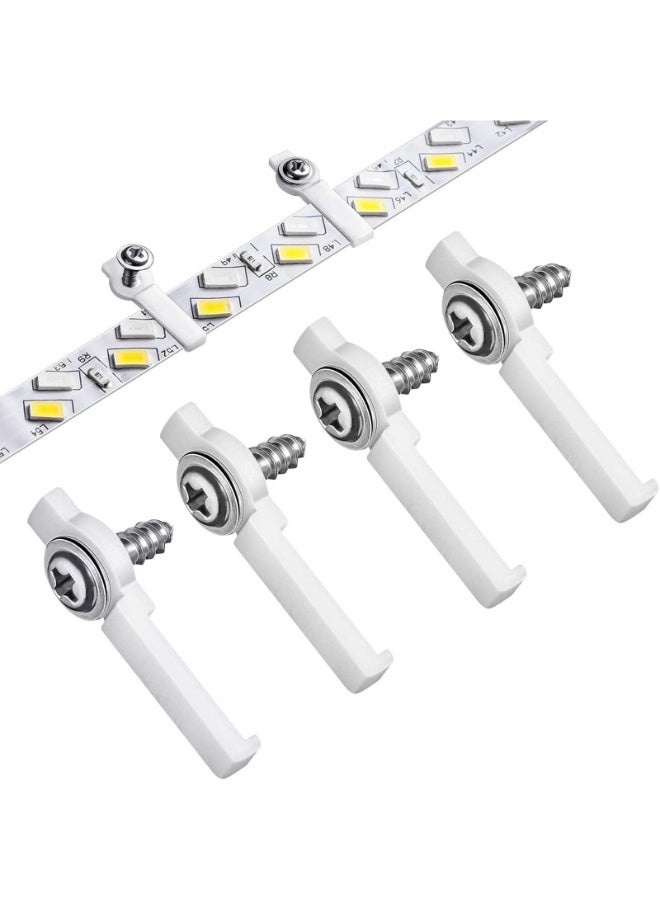 ماركة غير محددة 300 قطعة من مشابك إضاءة LED الشريطية، مشبك تثبيت، مشبك تثبيت من جانب واحد مع 300 قطعة من البراغي، شريط إضاءة LED عريض غير مقاوم للماء (أبيض)  - Image 1