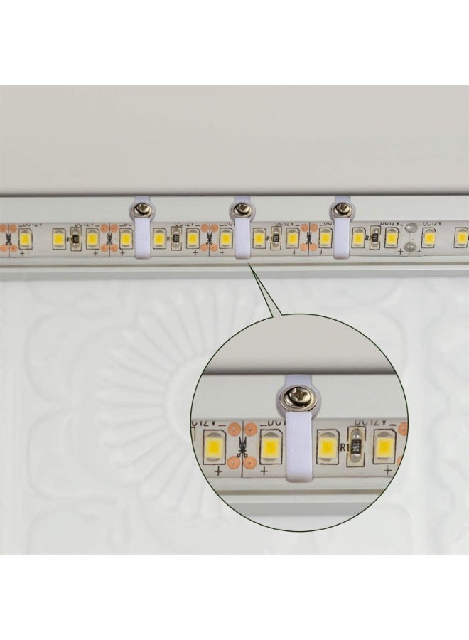 ماركة غير محددة 300 قطعة من مشابك إضاءة LED الشريطية، مشبك تثبيت، مشبك تثبيت من جانب واحد مع 300 قطعة من البراغي، شريط إضاءة LED عريض غير مقاوم للماء (أبيض)  - Image 5